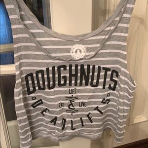 Doughnuts & Deadlifts crop tank size small